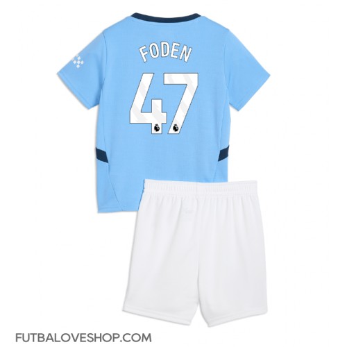 Dres Manchester City Phil Foden #47 Domáci pre deti 2024-25 Krátky Rukáv (+ trenírky)